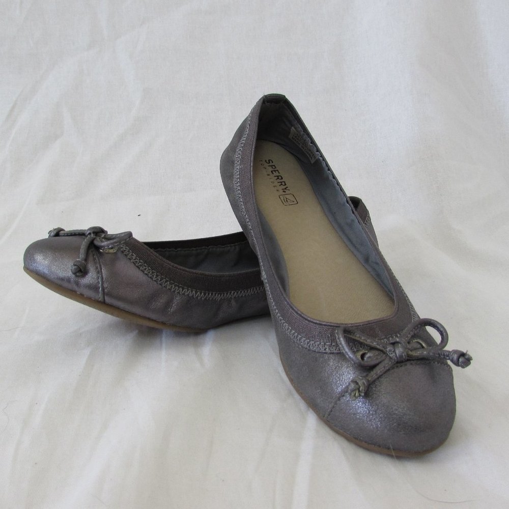 Sperry Top-Sider Elise Pewter Ballet Flats 6.5M